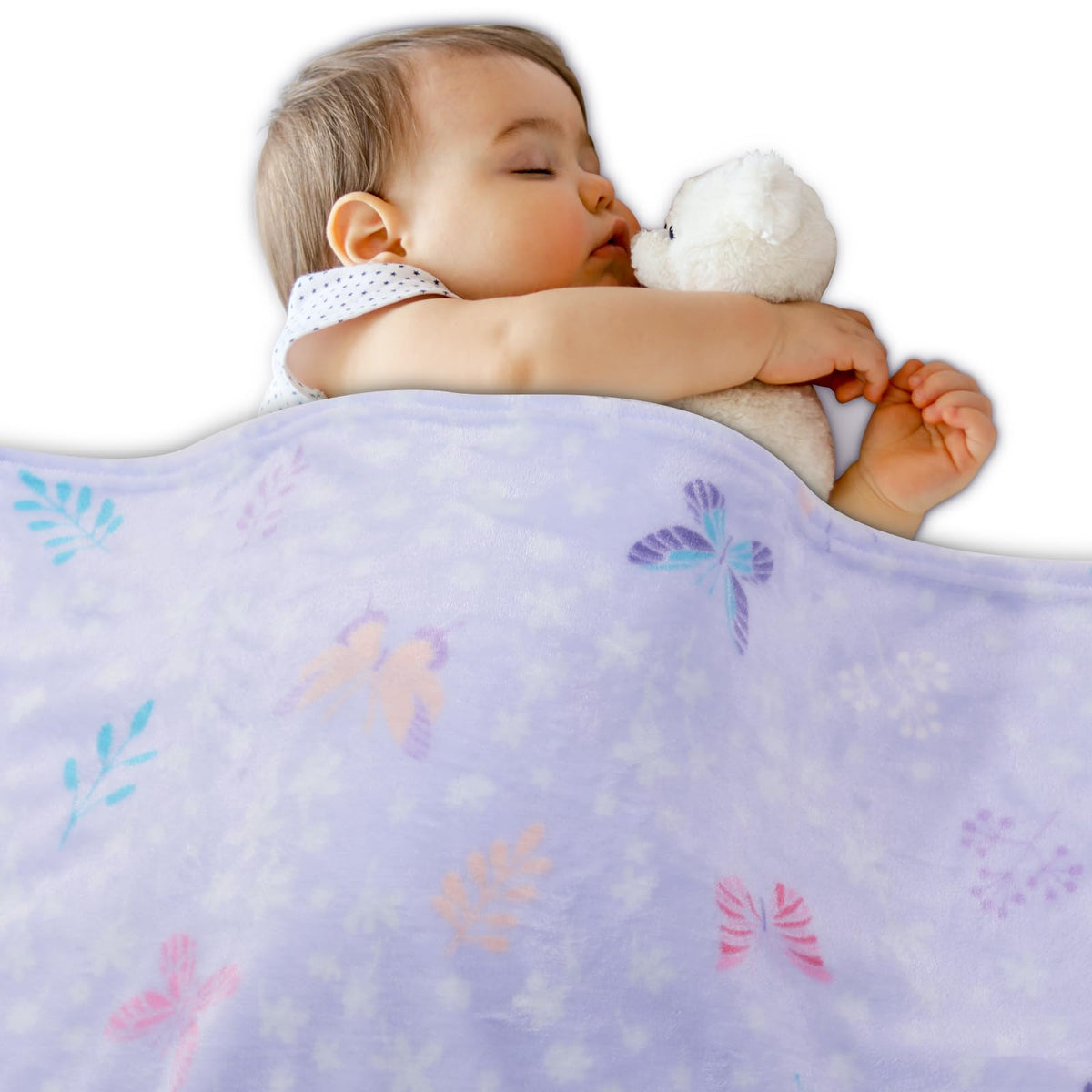 Viviland Kids Throw Blanket, Purple Butterfly Blankets For Kids, Soft Warm Lightweight Plush Throw Blanket Fleece Throw Blanket