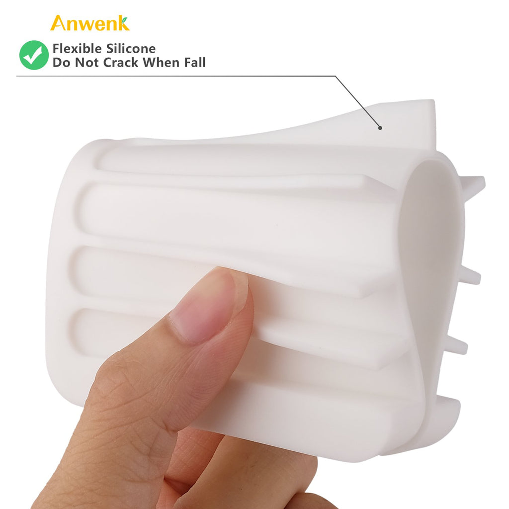Anwenk Soap Dish Soap Holder Tray Saver Drainer For Shower Bathroom,Silicone Soap Dish Waterfall & Anti-Slip Design, White, 3 Pa