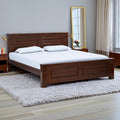 Royaloak Ipoh Malaysian Wooden King Size Bed | Solid Wood | Solid Wood Veneer Finish | Groove Design | Strong Bed Base | Thick P