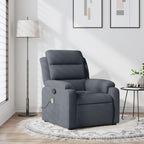 vidaXL Massage Recliner Chair with 6-Point Vibration Massage and Convenient Side Pocket, Dark Green Velvet Rocker, Adjustable Backrest & Footrest Lounge Seat for Living Room, USB Charge Port