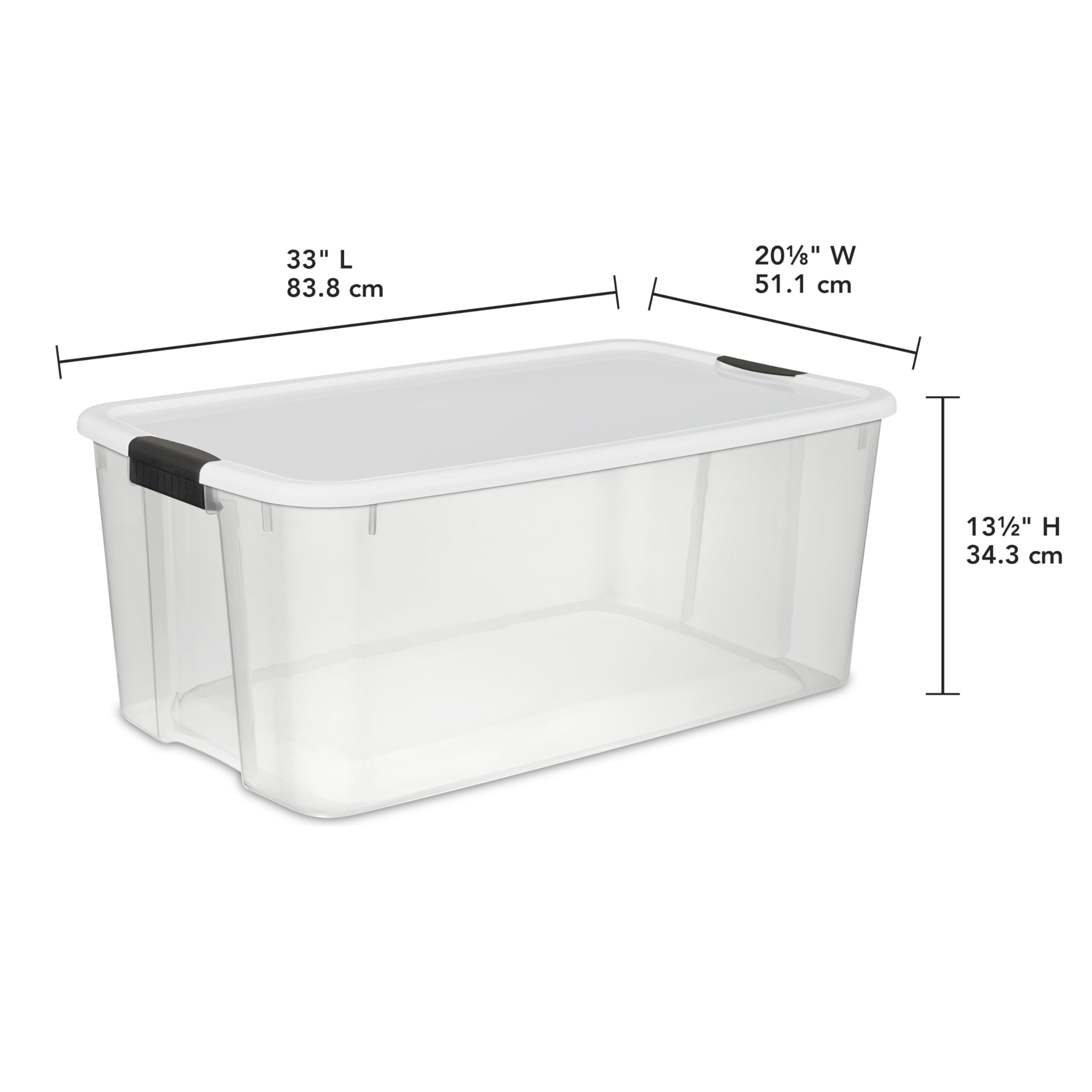 Sterilite 116 Qt Ultra Latch Box, Stackable Storage Bin With Lid, Plastic Container With Heavy Duty Latches To Organize, Clear A
