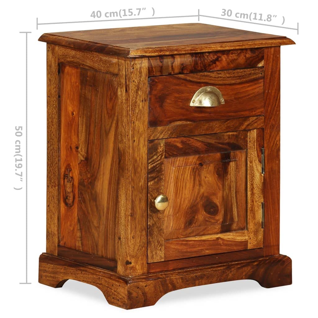 vidaXL Gray Oak Bedside Cabinet - Thumbnail 5