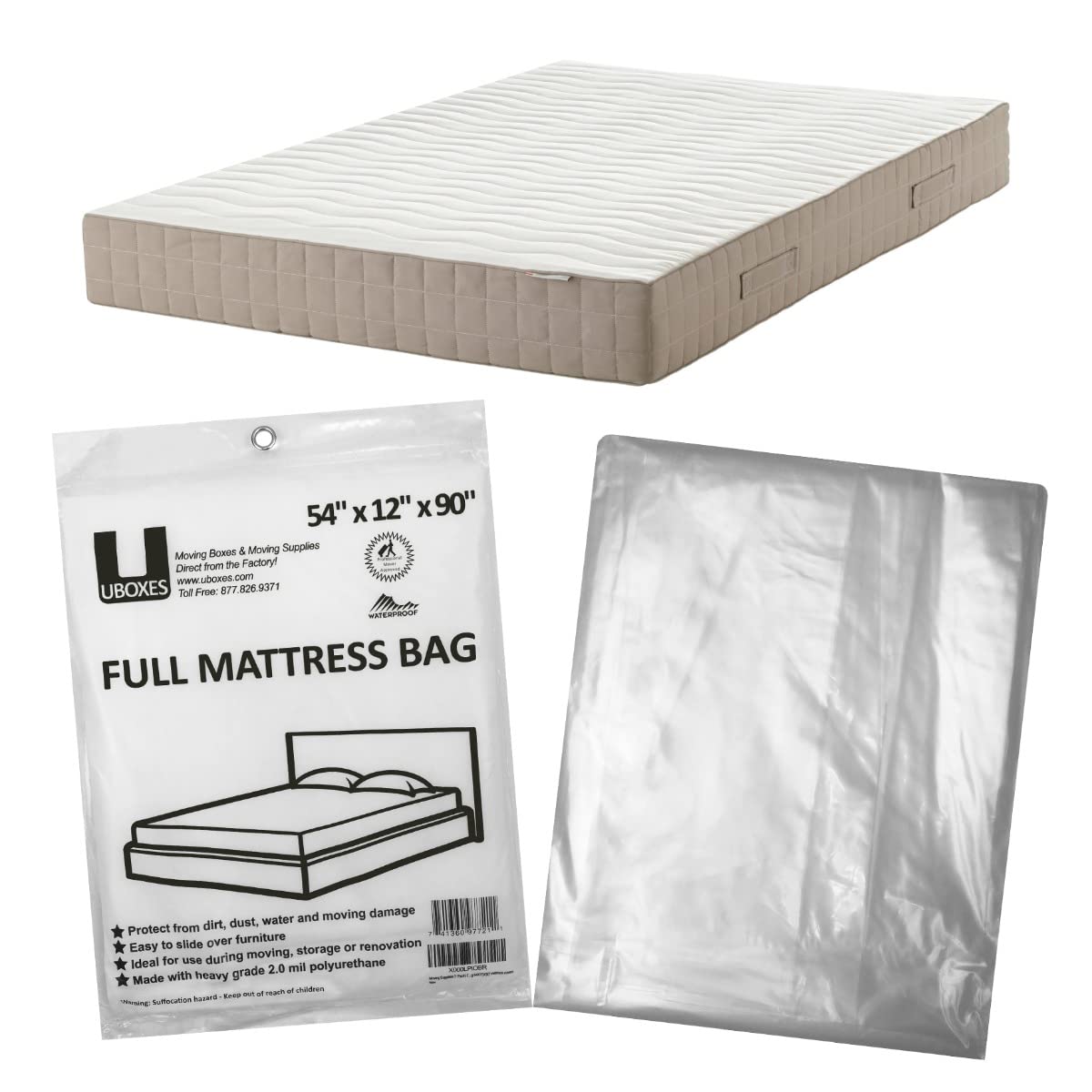 Moving Supplies (1 Pack) Full Size Mattress Bag 54 x 12 x 90 mattress covers