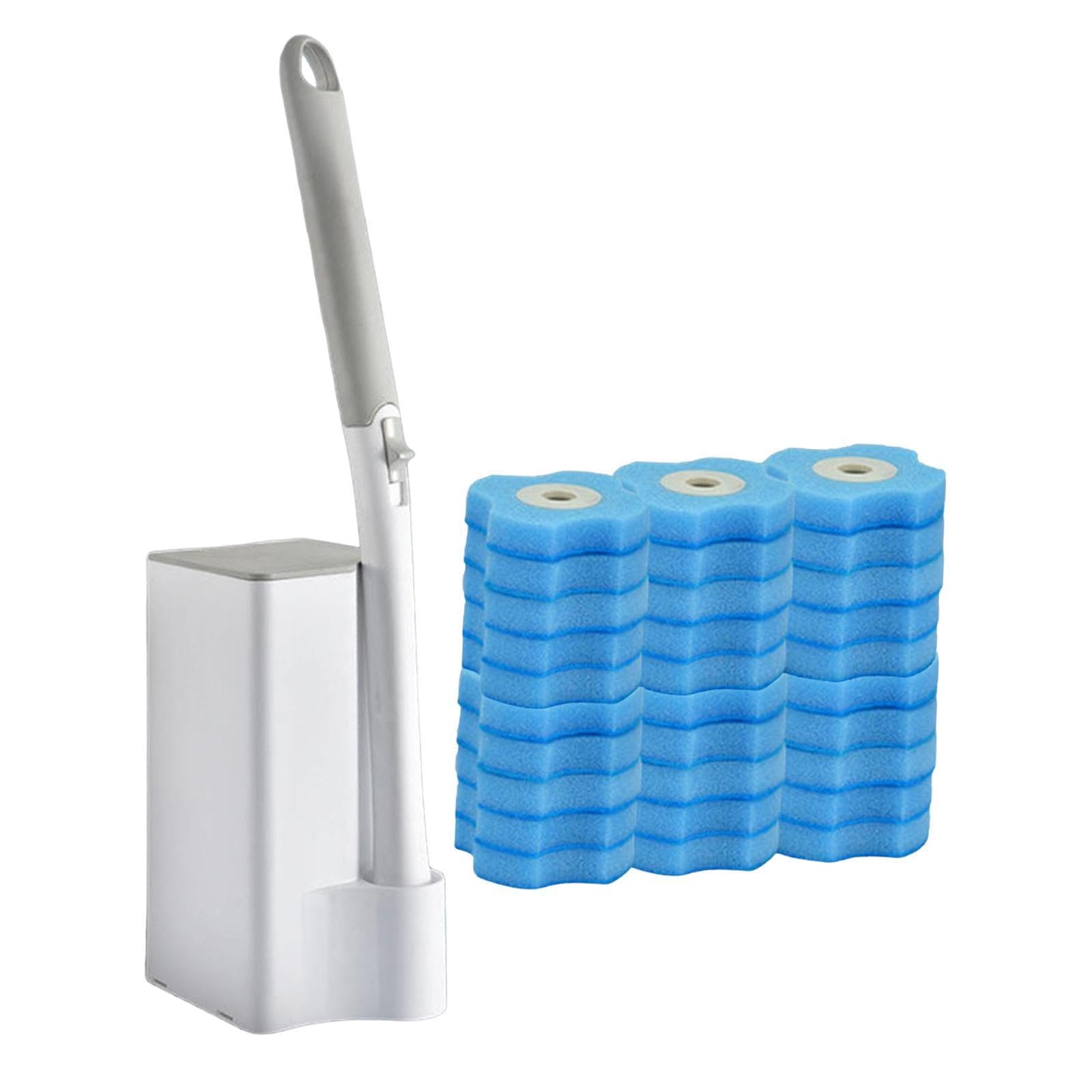 Snappsy Disposable Toilet Brush And Holder Set Durability Cleaning Supplies Supplies|Sponge Refill Heads, Toilet Cleaning Wand W