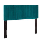 Modway Keira Channel Tufted Performance Velvet Upholstered Full / Queen Headboard in Teal