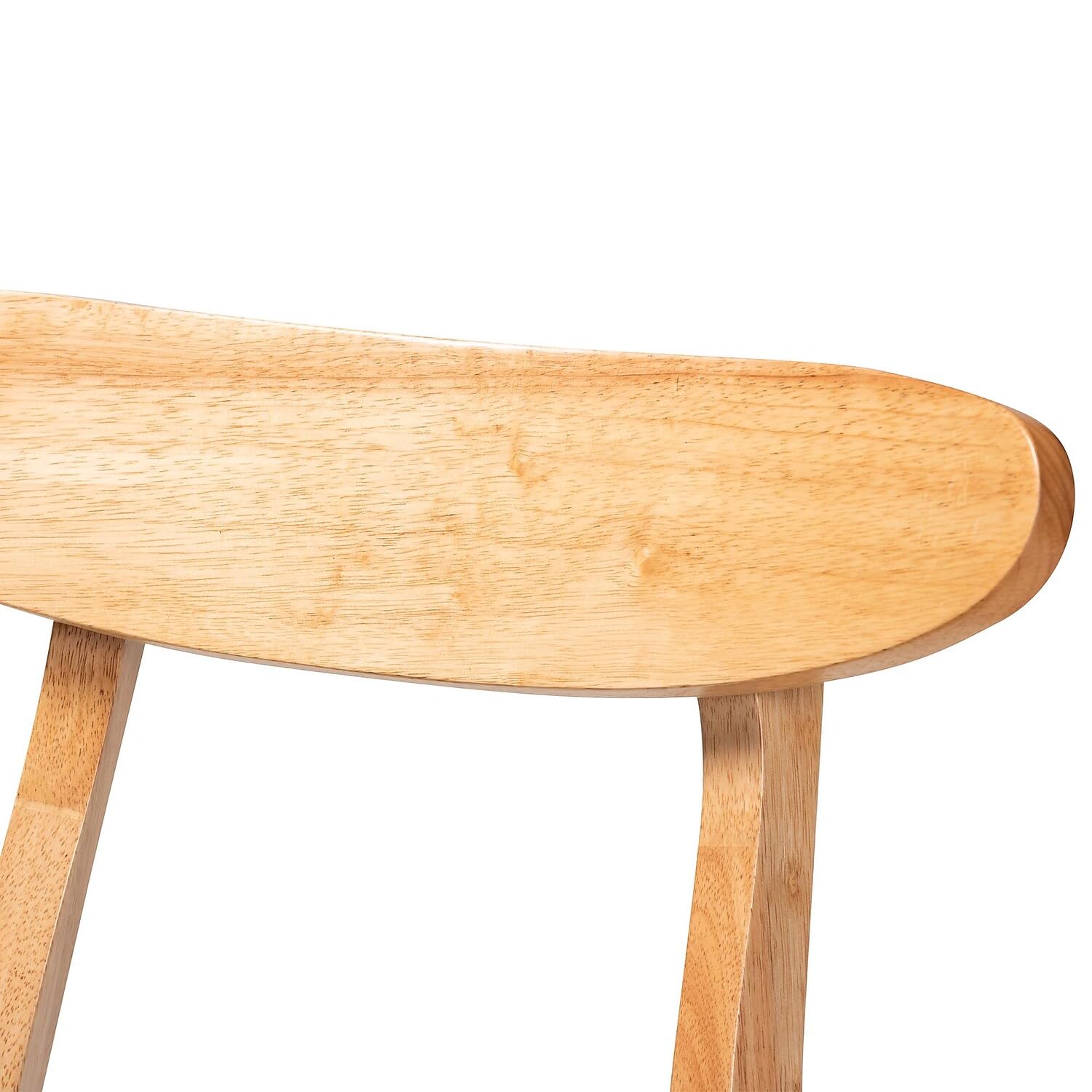 Baxton Studio Ulyana Mid-Century Fabric Dining Chair, Grey/Natural Brown, 2/Set (232-2P-13195-HT)