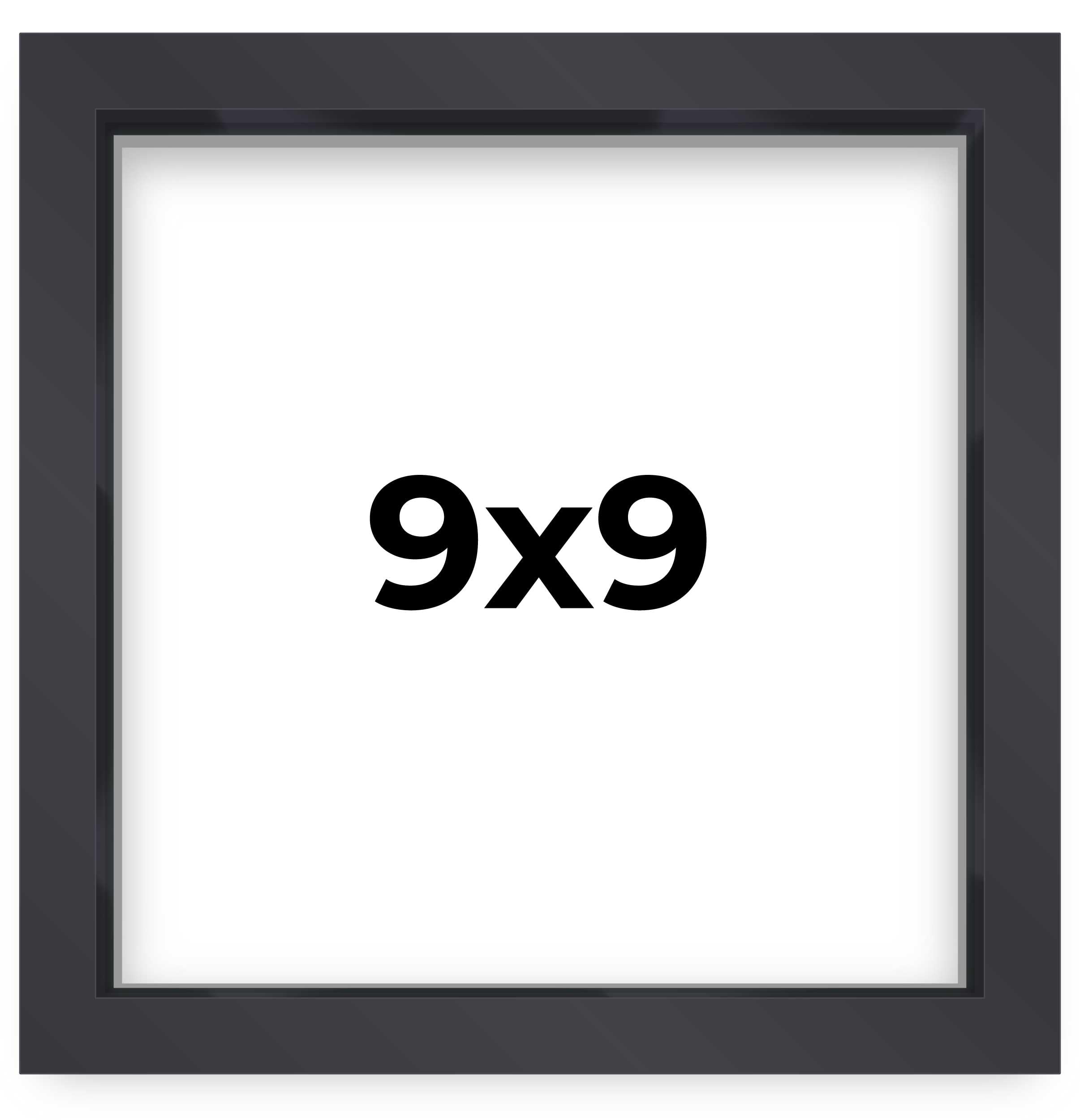 9x9 Shadow Box Frame Contemporary Black Finish | 1'' Depth of Usable Space| Interior Size 9x9 Inches| UV Resistant Acrylic, Acid