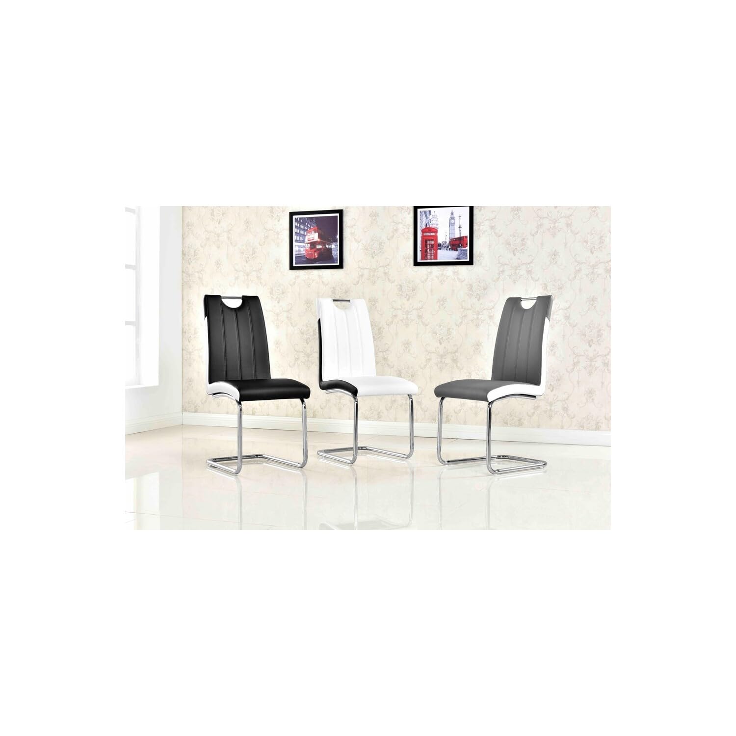 Best Master Furniture Brandon Modern Side Chairs, Set Of 2, Grey