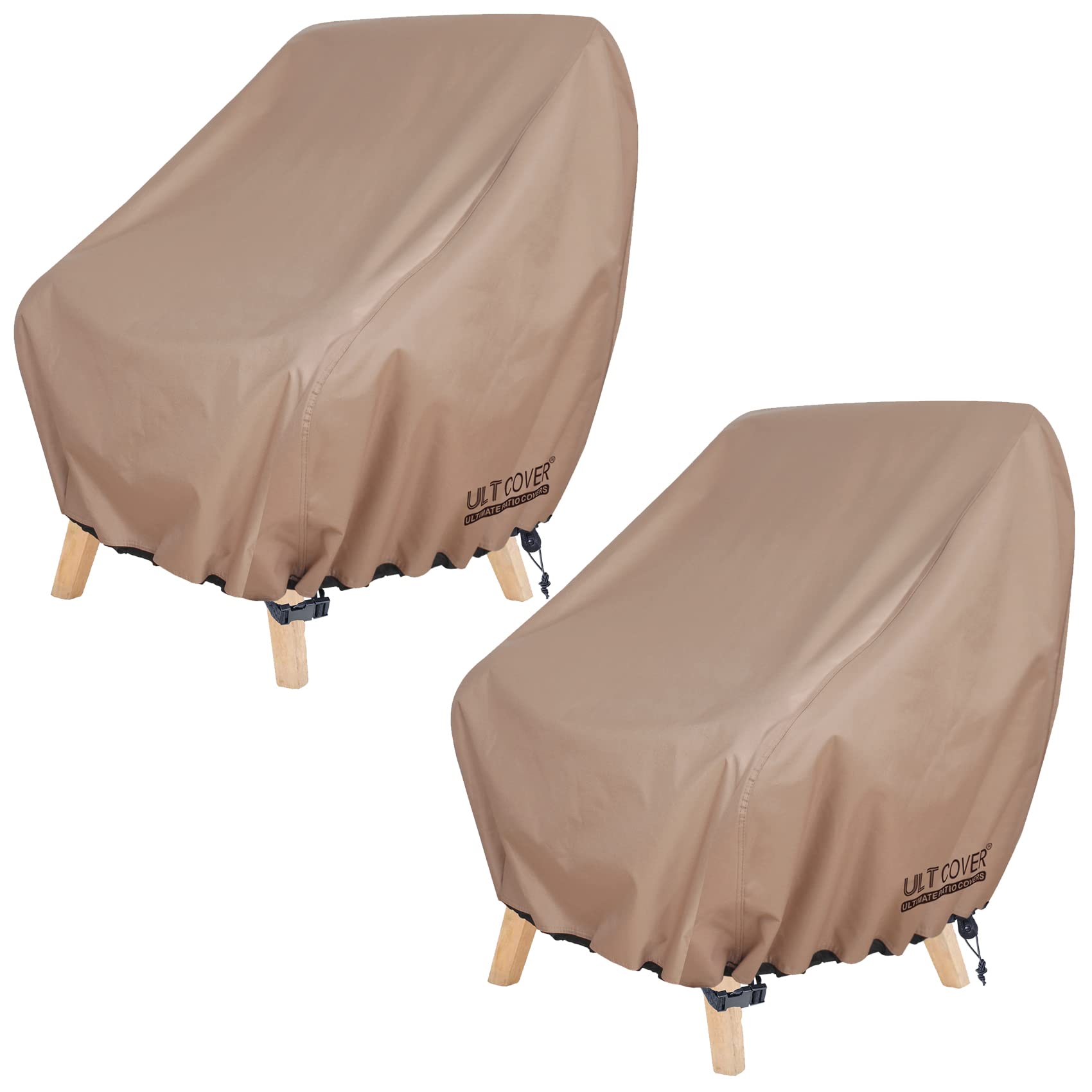 ULTCOVER Waterproof Patio Chair Cover 2 Pack Outdoor Lounge Deep Seat Single Lawn Chair Covers 32W x 34D x 34H inches