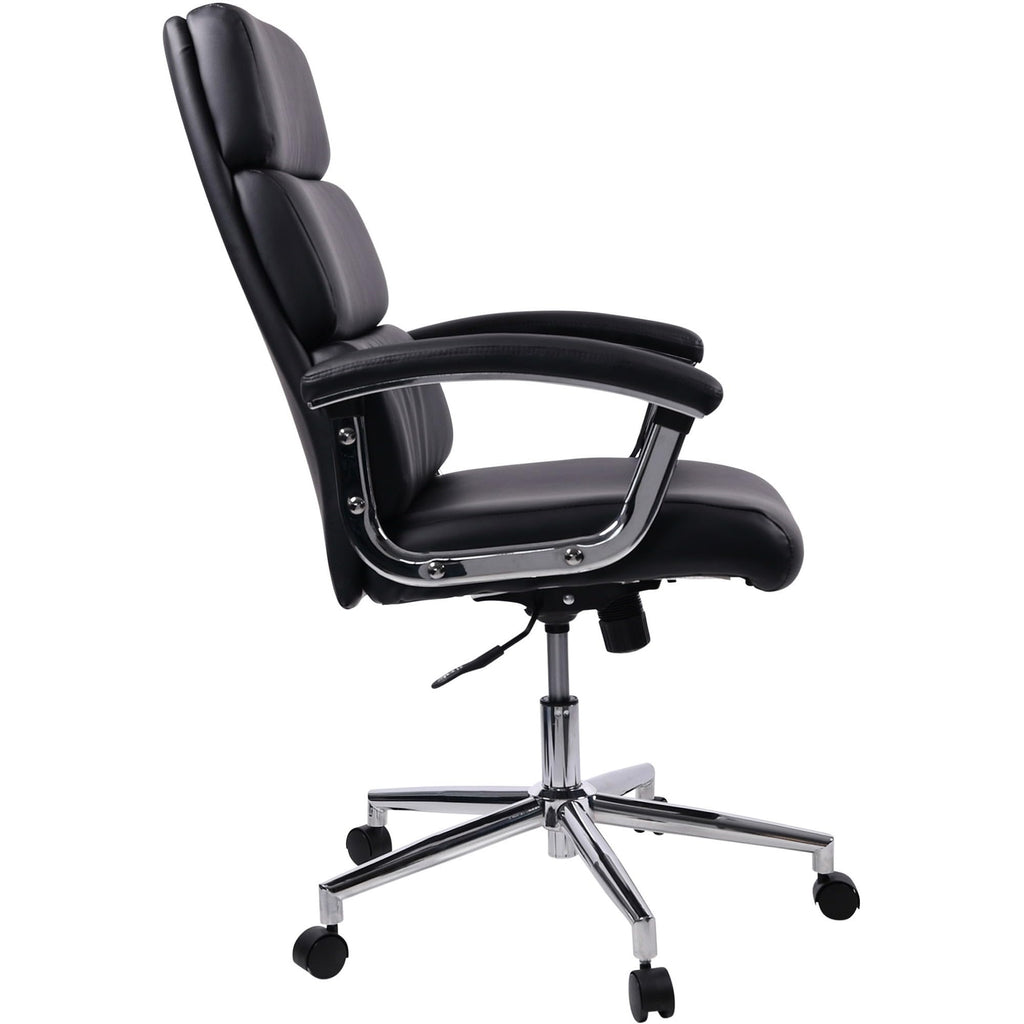 Lorell Leather High-Back Black Executive Chair