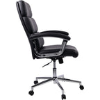 Lorell Leather High-Back Black Executive Chair