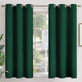 YoungsTex Emerald Green Blackout Curtains 45 Inches Length - Thermal Insulated with Grommet Room Darkening Short Window for Bedr