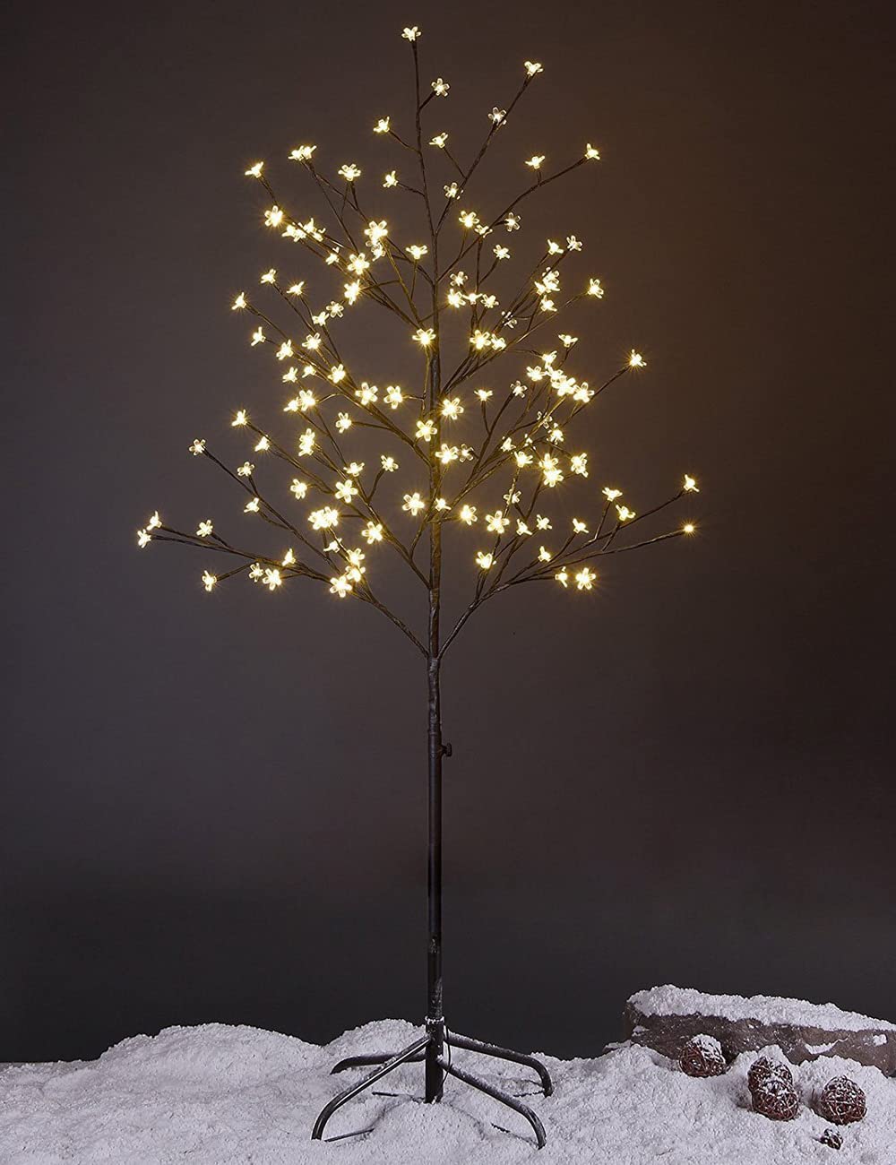 Lightshare Cherry Blossom Tree 5FT 128 LED Lighted Tree for Decoration Inside and Outside, Home Patio Wedding Festival Christmas