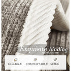 Rosygulls Fuzzy Pet Couch Covers For Sofa,Simple Striped Chenille Anti-Scratch Couch Cover,Chenille Couch Covers For Pet,Chenill