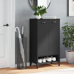 vidaXL VIKEN Shoe Cabinet Solid Wood Black Pine