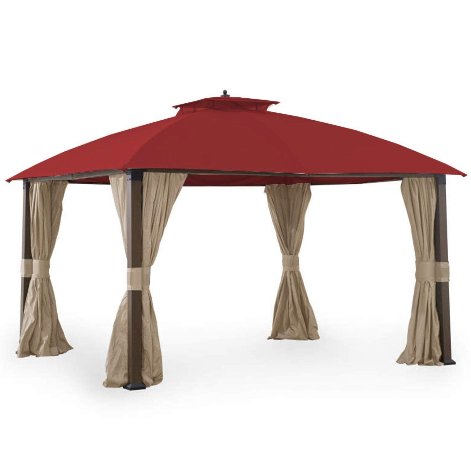 Garden Winds Replacement Canopy Top Cover For Broyhill Eagle Brooke Ashford Asheville Gazebo - Riplock 350 - Cinnabar - Will Fit