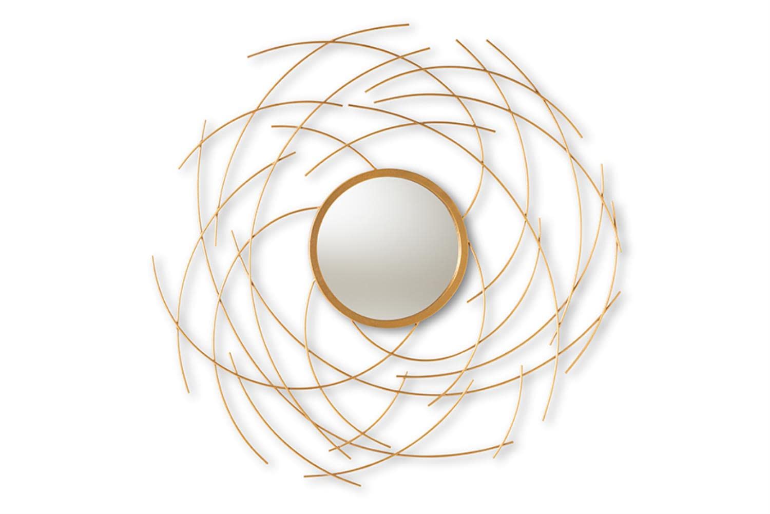 Baxton Studio Aelius Modern and Contemporary Gold Finished Accent Wall Mirror