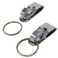 Specialist Id 2 Pack - Secure Belt Clip Key Holder With Metal Hook & Heavy Duty 1 1/4 Inch Keychain Ring - Metal Key Chain Keepe