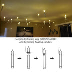 Amagic 12Pcs Batteries Operated Taper Candles With Remote, Warm White Flickering Light, Flameless Handheld Candles Floating, Led