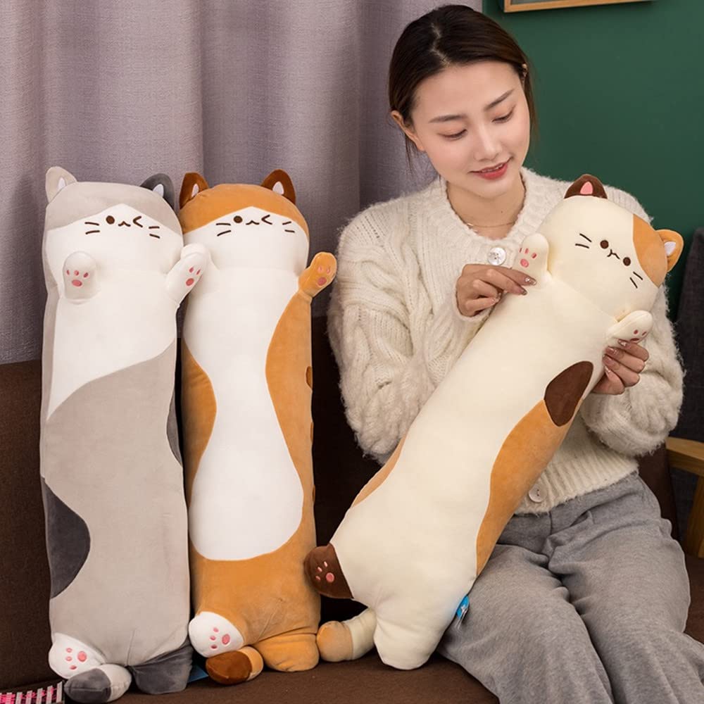 Miaohaha Long Plush Toy Cat Pillow Cute Plush Cat Toy Doll Stuffed Animal Cat Hugging Pillow For Sleeping Gift For Kids And Girl