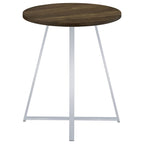 Coaster Home Furnishings Burkhart Sled Base Round Bar Table Brown Oak and Chrome