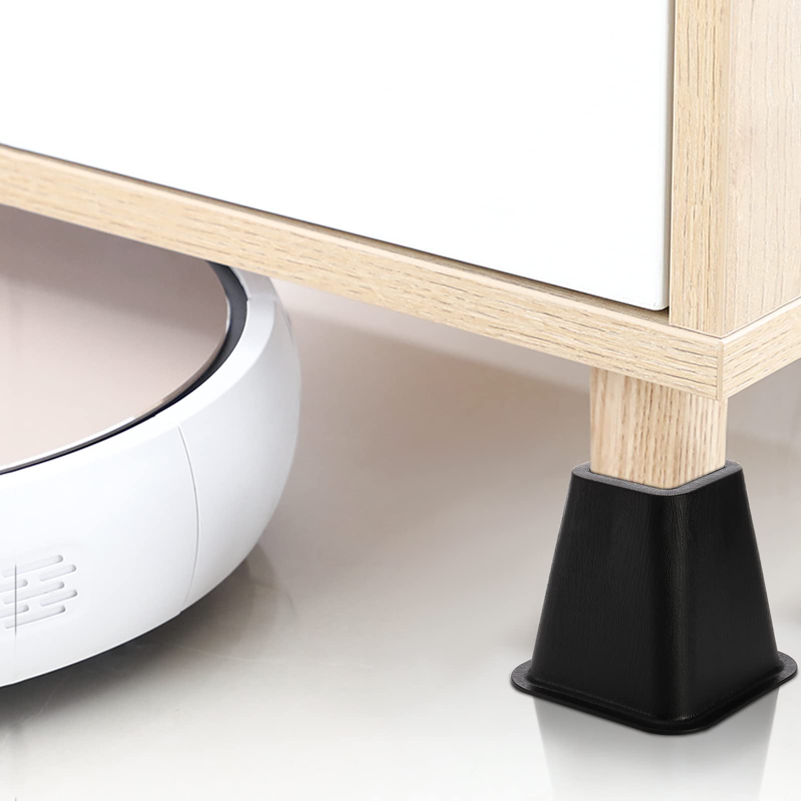 Mezchi 6 Pack Bed Furniture Risers, 6 Inch Heavy Duty Couch Lift Risers For Sofa, Chair, Cabinet, Desk, Durable Abs Plastic, Pre