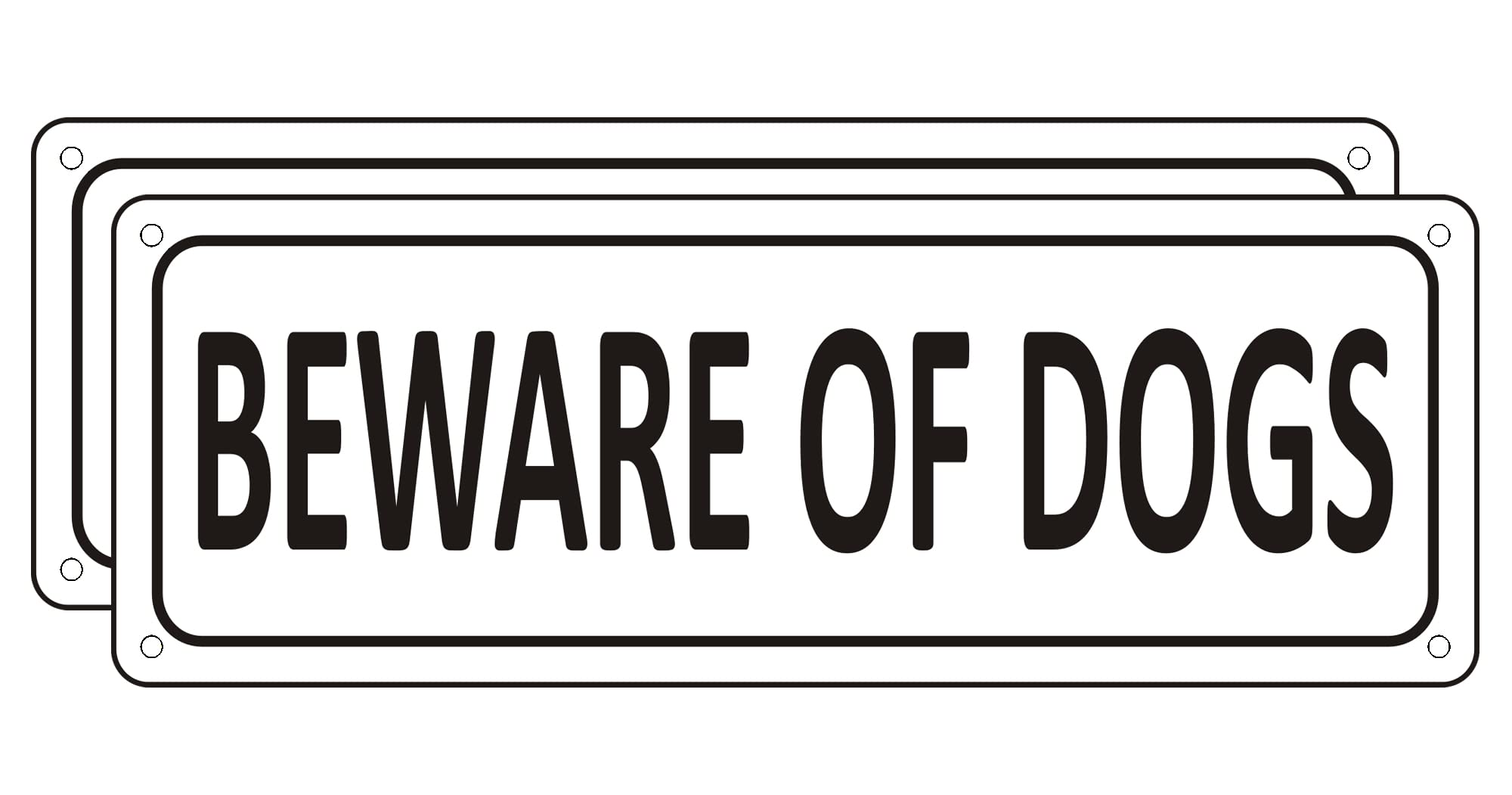 Beware Of Dog Sign, (2 Pack) Metal Dog Signs For Fence, 10' X 3.5' Aluminum Dog Warning Sign Outdoor, Rust Free Dog Gate Sign,