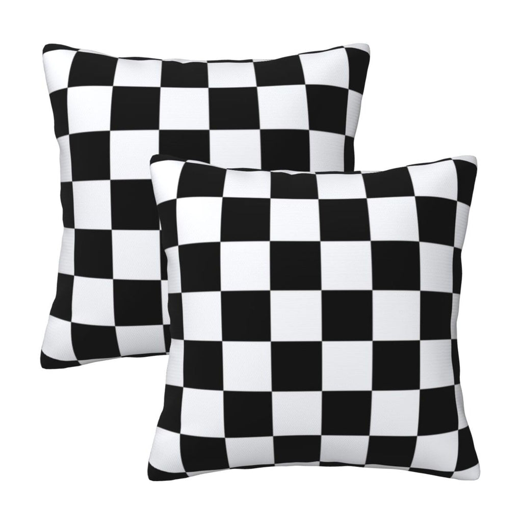 Checkered Pillow Covers 18x18 in Couch Black and White Plaid Pillow Case Sets of 2 Modern Decorative Square Throw Pillows for Ho
