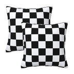 Checkered Pillow Covers 18x18 in Couch Black and White Plaid Pillow Case Sets of 2 Modern Decorative Square Throw Pillows for Ho