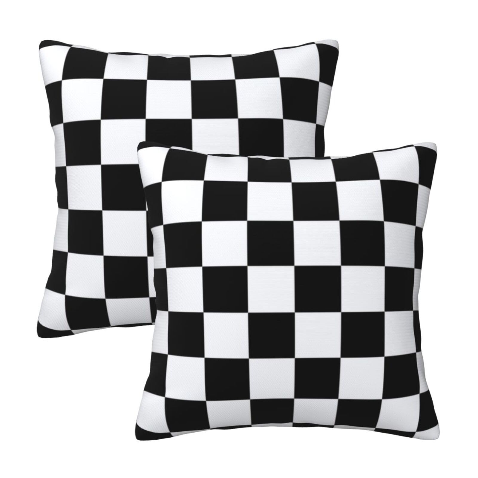 Checkered Pillow Covers 18x18 in Couch Black and White Plaid Pillow Case Sets of 2 Modern Decorative Square Throw Pillows for Ho