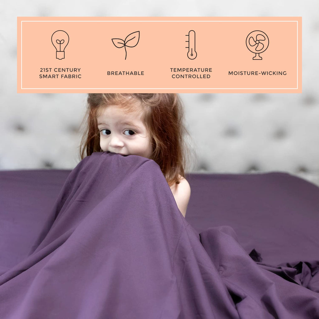 Peachskinsheets Eggplant Sheet Set - 1500Tc Level Of Softness - Extra Soft Cooling Sheets For Hot Sleepers And Night Sweats - Re