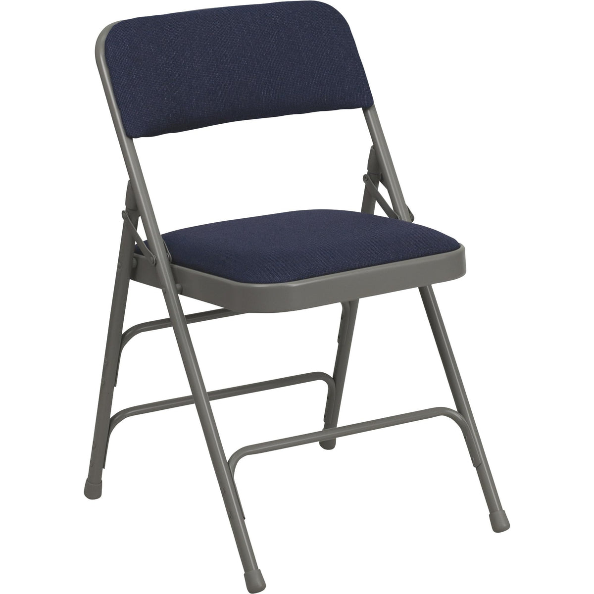 Flash Furniture HERCULES Series Curved Triple Braced & Double Hinged Navy Fabric Metal Folding Chair