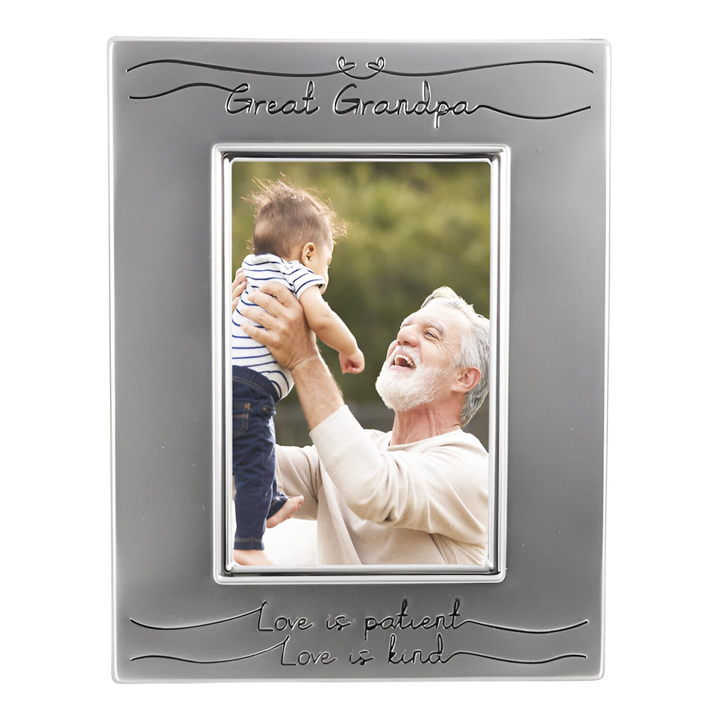 Haysom Interiors Beautiful Two Tone Silver Plated Great Grandpa 4'' X 6'' Picture Frame With Black Velvet | Unique And Thoughtfu