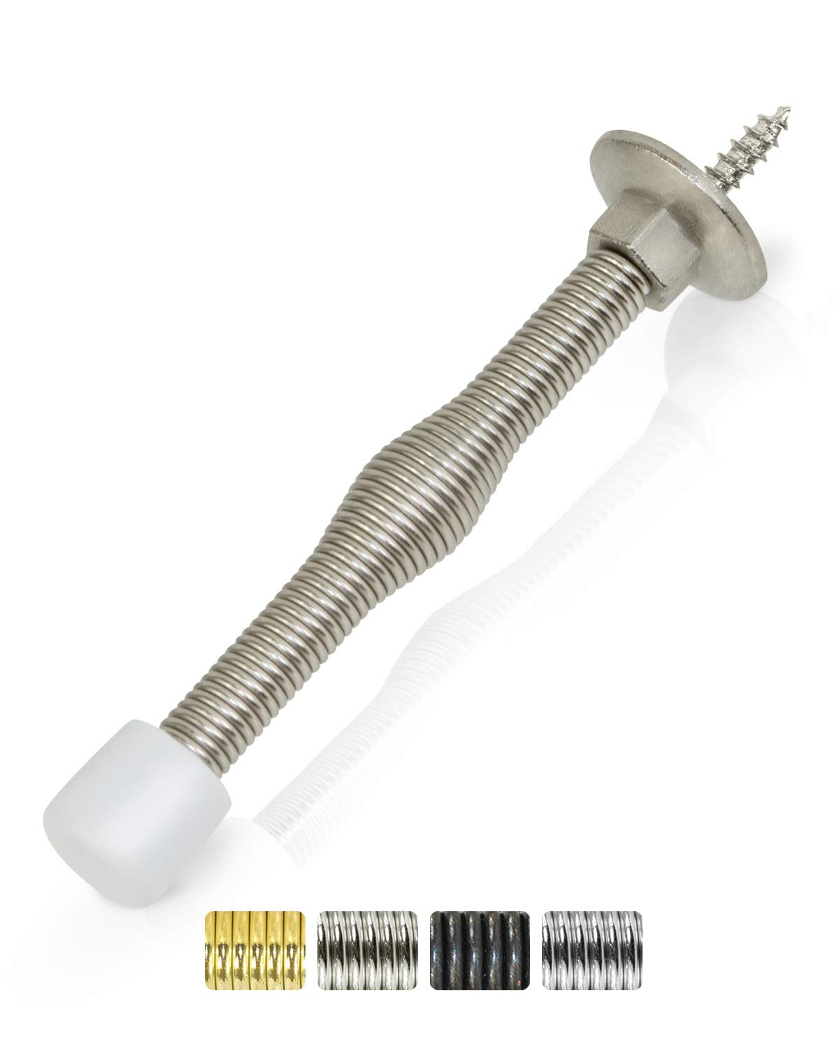 Jack N Drill Door Stopper (20 Pack) - 3    Light Duty Spring Door Stop With Flexible Spring And Non-Marking Tip, Screw In Door S