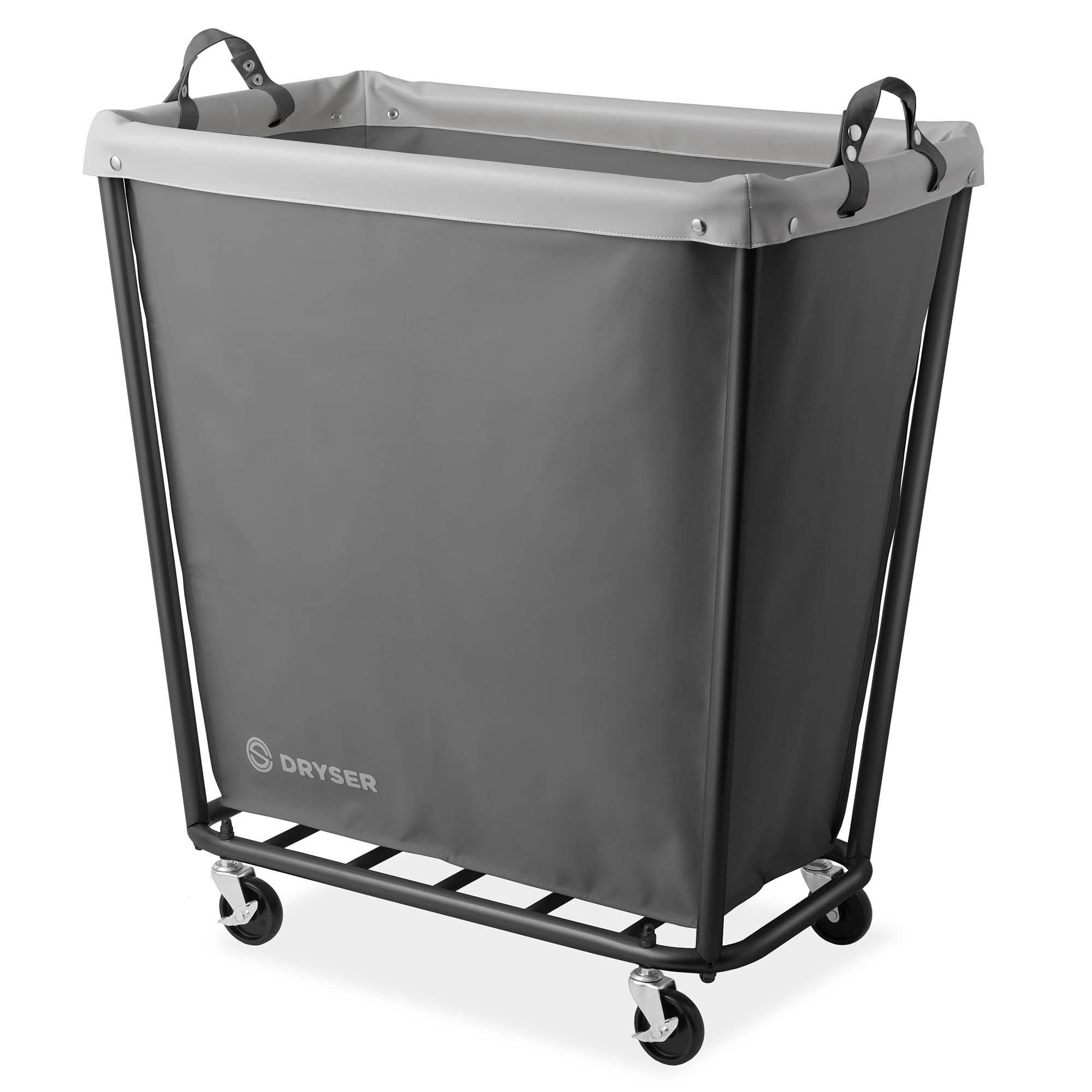 Dryser Large Commercial Heavy-Duty Rolling Laundry Hamper, Steel Frame Cart on Wheels with Removable Canvas Bin for Hotel or Hom