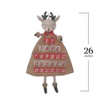 Mon Ami Holiday Reindeer Inspired Plush Advent Countdown To Christmas Calendar, Wall Hanging, Christmas Decor, Fabric Calendar,