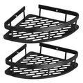 GOPINEX No Drill Corner Aluminium Bathroom Shelf Rack Set of 2 | Wall Mounted Corner Storage Shelf for Bathroom, Kitchen, Toilet