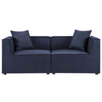 Modway Eei-4377-Nav Saybrook Outdoor Patio Upholstered 2-Piece Sectional Sofa Loveseat, Navy