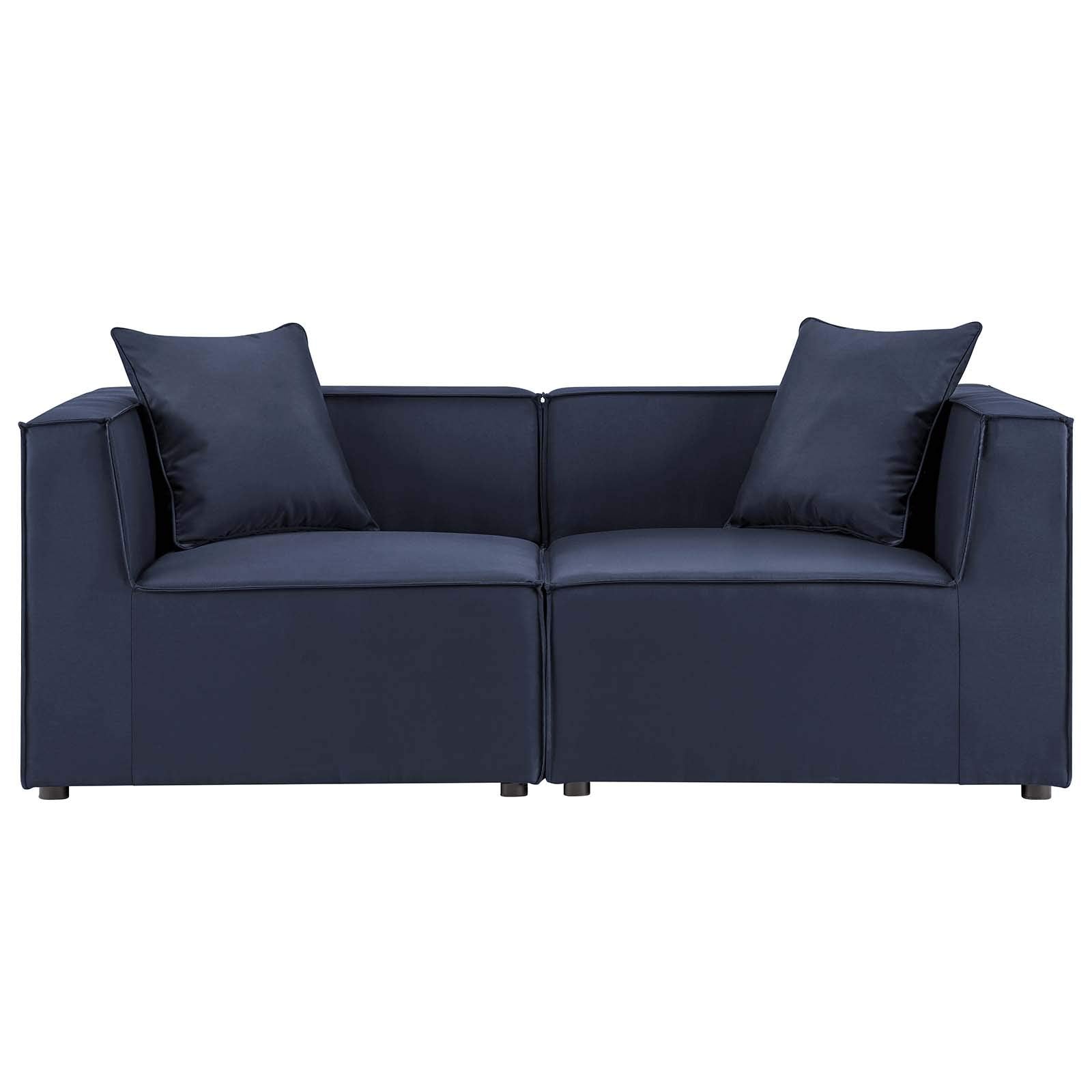 Modway Eei-4377-Nav Saybrook Outdoor Patio Upholstered 2-Piece Sectional Sofa Loveseat, Navy