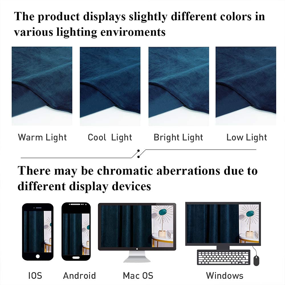 Stangh Navy Blue Velvet Curtains 84 Inches - Thermal Insulated Winter Curtains For Living Room Back Tab Blackout Velvet Drapes F