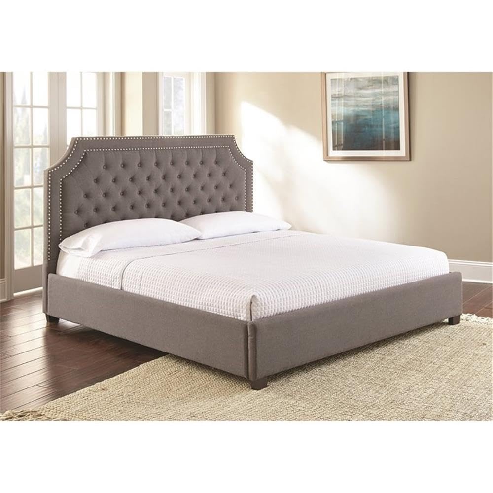 Steve Silver Willshire Tufted King Platform Bed - Thumbnail 4