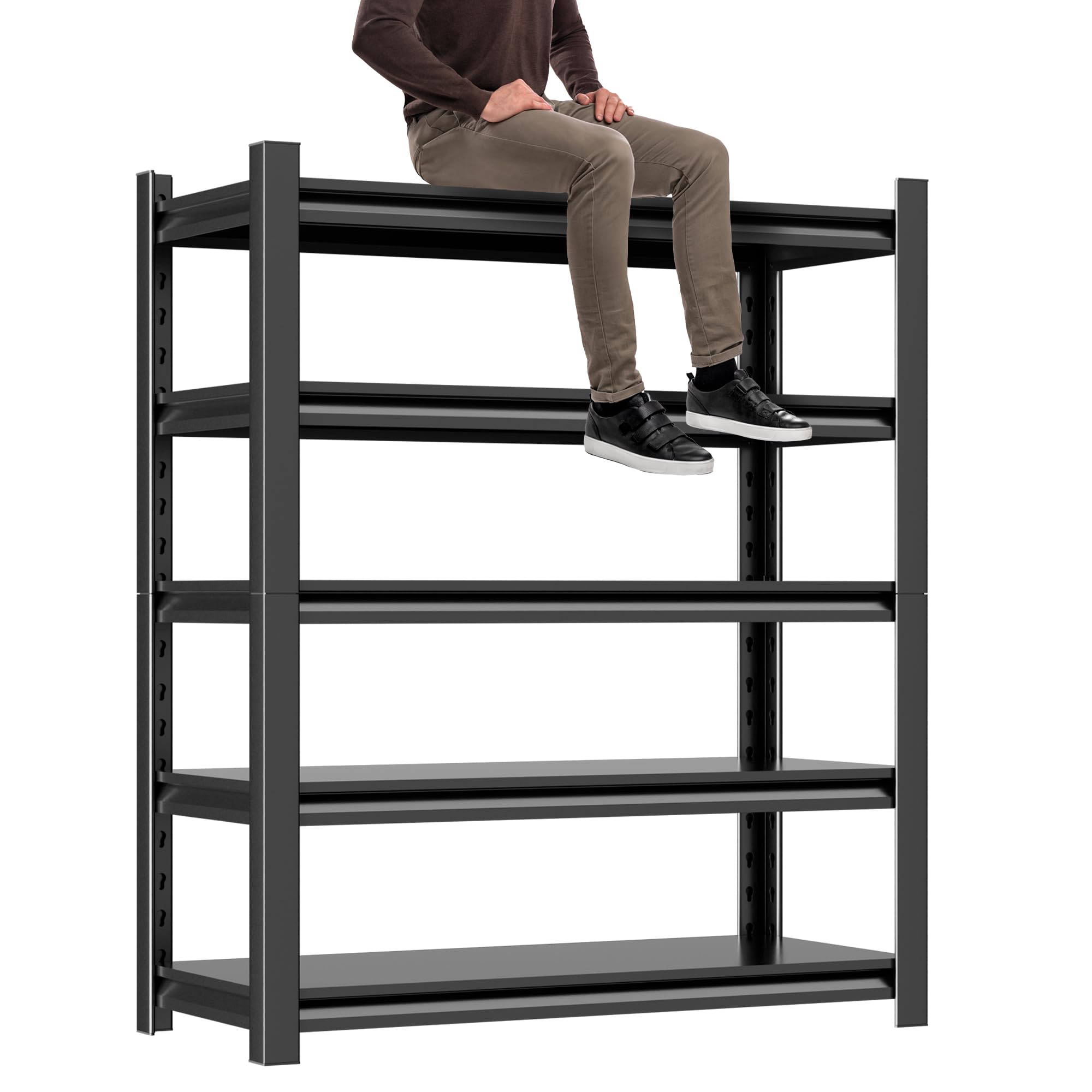 Hzdbhd Garage Shelving Unit 24 D x 48 W x 72 H Heavy Duty Storage Shelves Easy Assembly 5 Tier Adjustable Metal Shelving Utility