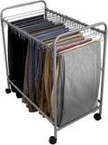 Evelots Rolling Pants Rack with 20 Hangers, Jean and Skirt Closet Organizer
