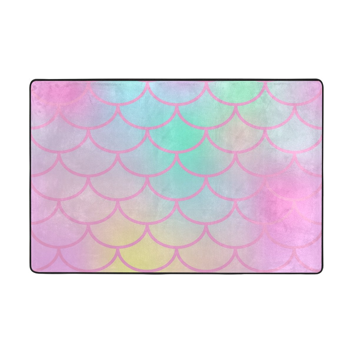 My Little Nest Area Rug Fantastic Pink Fish Skin Lightweight Non-Slip Soft Mat 4' X 6', Memory Sponge Indoor Outdoor Decor Carpet For Entrance Living Room Bedroom Office Kitchen Hallway