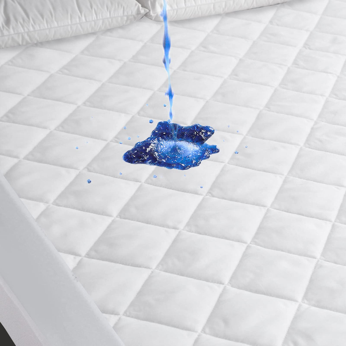 Queen Mattress Pad Protector Waterproof, Absorbent Quilted Fitted Mattress Protector, Queen Mattress Cover Down Alternative Fill