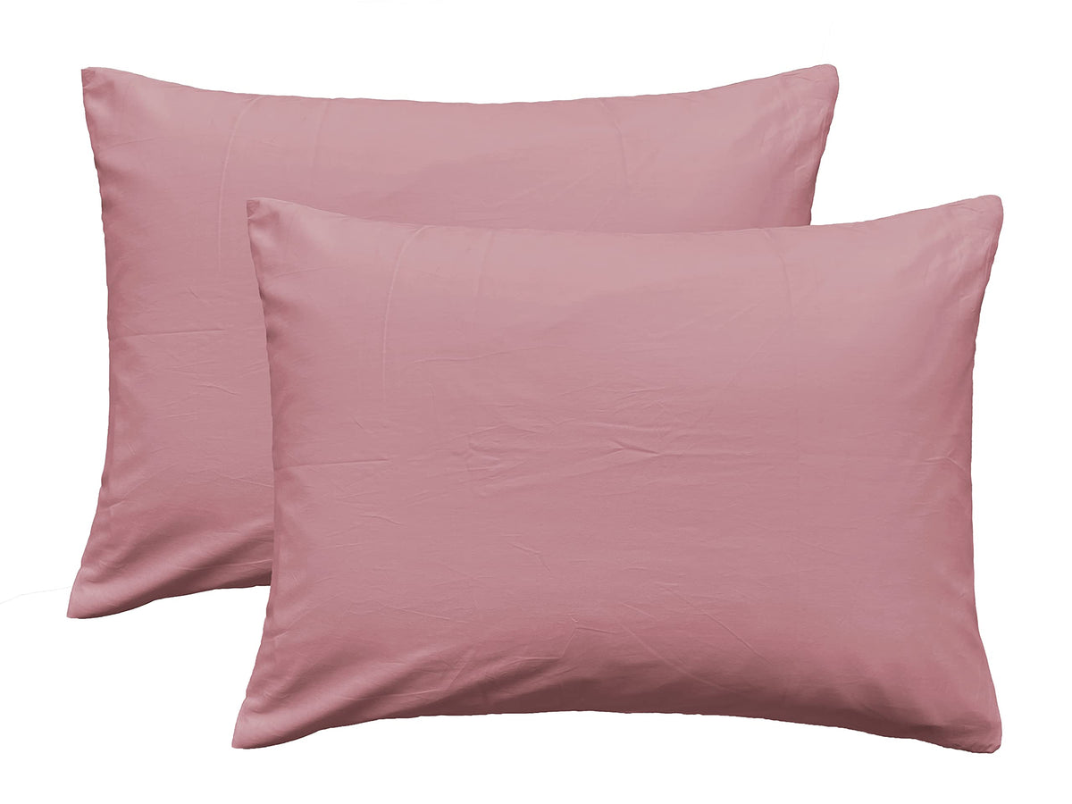 Imaylex Soft 100% Egyptian Cotton Zipper Pillow Case, Cozy And Lightweight Pillowcase, Set Of 2, Lotus Pink, Queen, 20' X 30'