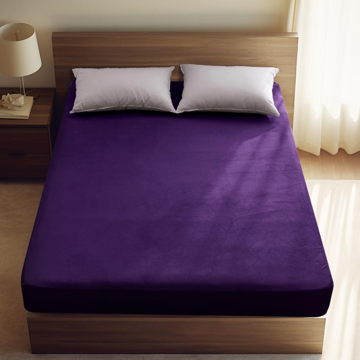 Phf Ultra Soft Velvet Fitted Sheet King Size, 16' Deep Pocket With Wider Stronger Elastic Band, Easy Fit Easy Care, 1 Pack Cozy