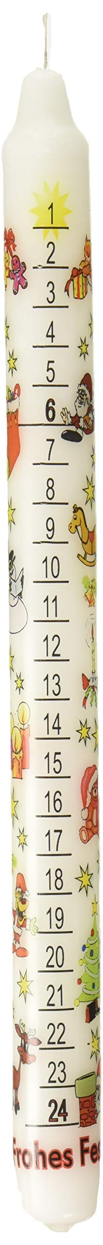 Alexander Taron 5001W German Countdown Tradition Winter White Wax Christmas Advent Candle,Gray,12 Inch