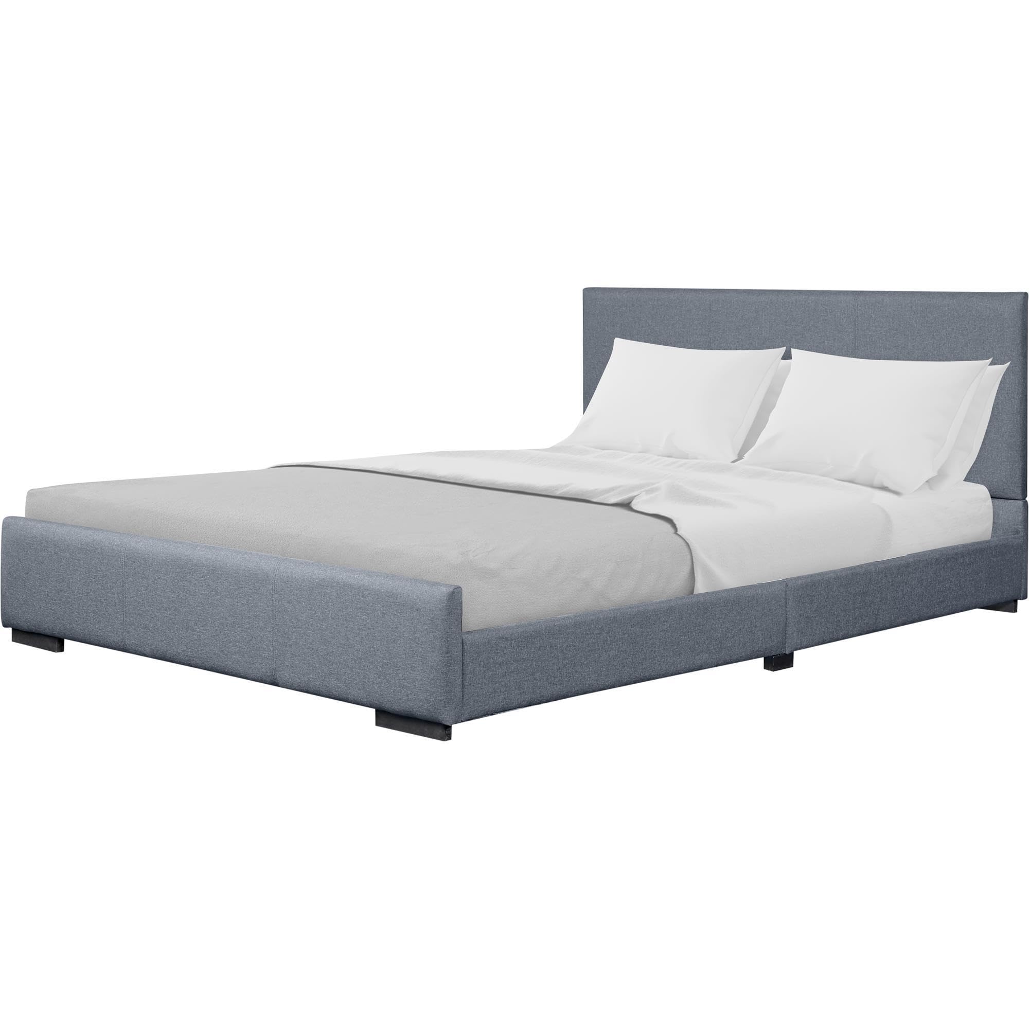 Abbey Platform Bed, Gray, Queen/ Gray