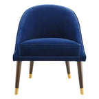Steve Silver Co Avalon Sapphire Blue Velvet Accent Tubular Hardwood Legs, Brass Tips, Mid-Century Modern Design Chair, 24.5 x 27 x 30, Navy